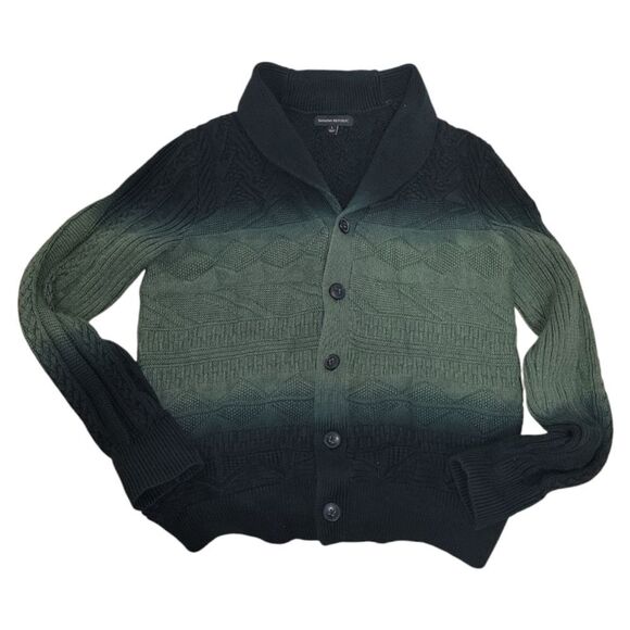 Banana Republic Men’s Sweater Shawl Cardigan Sz L  Green Ombre dye - Picture 2 of 8